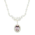Picture of Crystal Oval Shape Necklace. Amethyst (204) Color