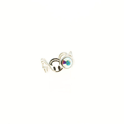 Picture of Crystal Flower Design Ring. Crystal Aurore Boreale (001 Ab) Color