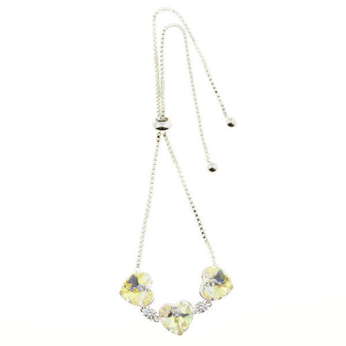 Picture of Crystal Heart Design Bracelet. Crystal Aurore Boreale (001 Ab) Color