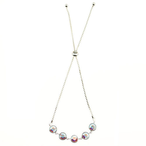 Picture of Crystal Round Shape Design Bracelet. Crystal Aurore Boreale (001 Ab) Color