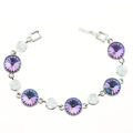 Picture of Crystal Round Shape Design Bracelet. Crystal volcano (001 vol) Color