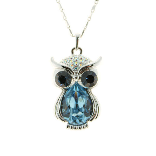 Picture of Crystal Owl Necklace Crystal From Swaroski. Montana (207) Color