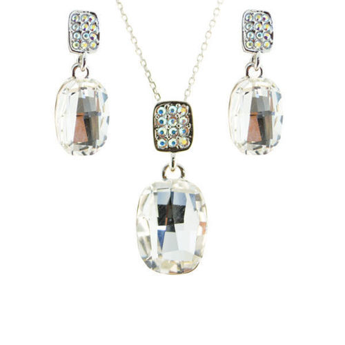 Picture of Crystal Necklace And Earrings Set Of 3. Crystal  Color