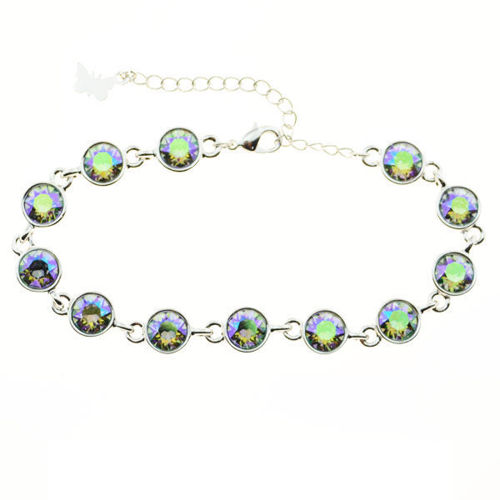 Picture of Crystal Round Shape Design Bracelet.Crystal Vitrail medium (001VM) Color