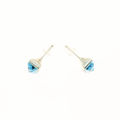 Picture of Crystal Earrings Square Pierced Sterling Silver Post Blue Ziron(229) Color
