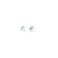 Picture of Crystal Flower Shape Earrings Pierced Sterling Silver Post Aurore Boreale (001AB) Color