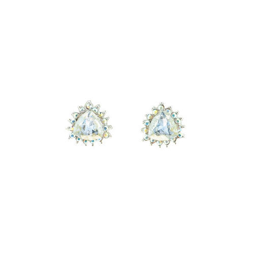 Picture of Crystal triangle shape Earrings Pierced Sterling Silver Post Aurore Boreale (001AB)Color